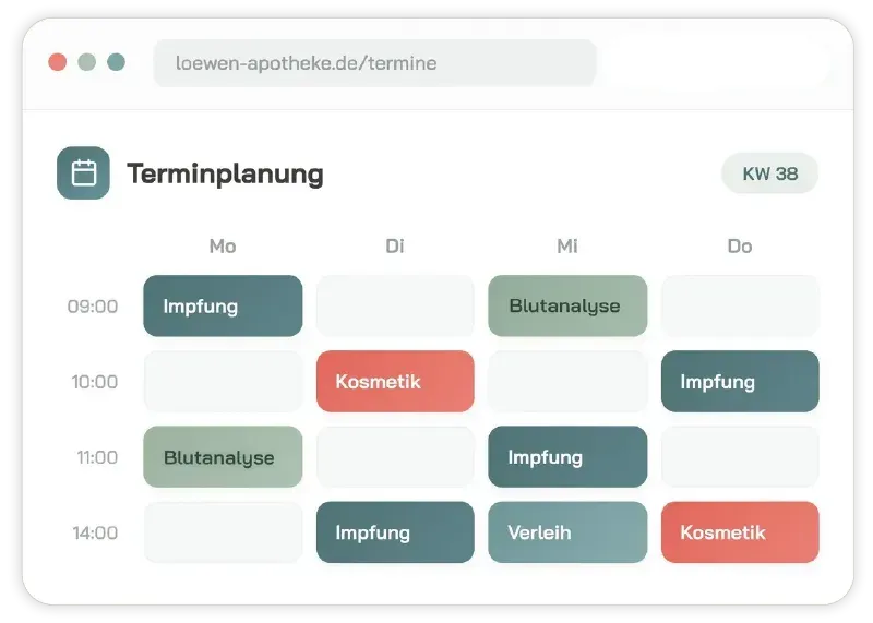 BRRY termin+ Terminbuchungsmodul für Apotheken